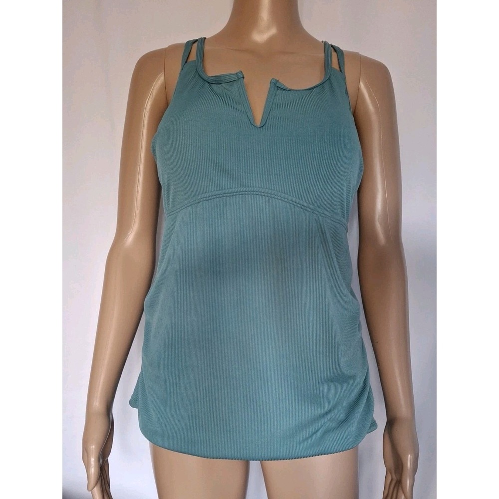 Summer Mae Green Tankini Swim Top Women‎ Juniors Size XL Criss Cross